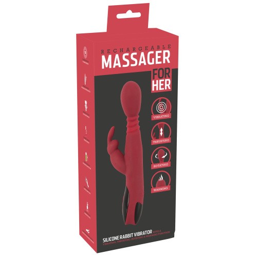 Orion Hi-tech Silicone Rabbit Vibrator - вібратор кролик з поштовхами, обертанням та функцією підігріву, 26.5х4.1 см - купити в Києві, Україні