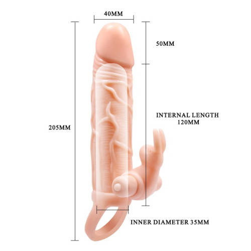Удлиняющая насадка на пенис Pretty Love Brave Man Vibro Extension flesh
