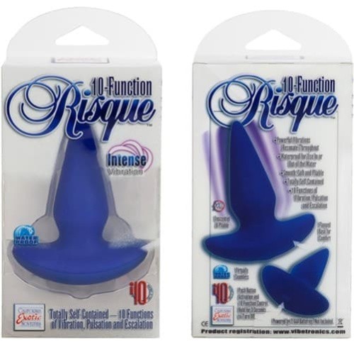 CalExotics Risque - Анальная пробка с вибрацией, 8х3,5 см (синий)