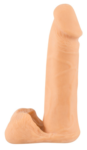 Nature Skin Real Dong реалистичный фаллоимитатор с мошонкой, 20х4.5 см