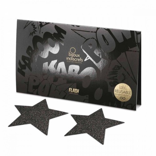 Bijoux Indiscrets - Flash Star - Наклейки на соски (чёрные)