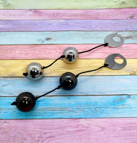 Seven Creations Domino Metallic Balls - Вагинальные металлические шарики, 3 см (хром)