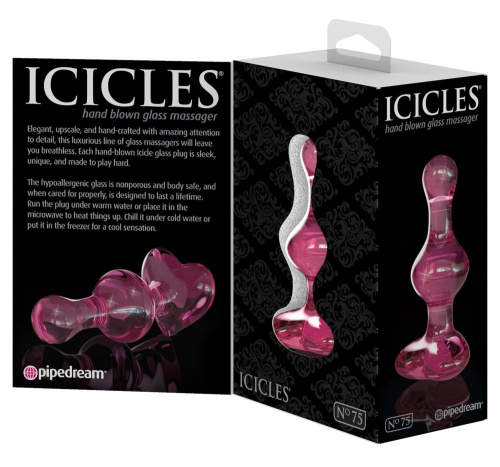 Orion ICICLES NO 75 - Анальная пробка, 9,6х3,3 см (розовый)