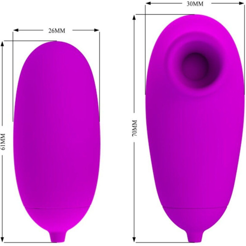 Pretty Love Suction & Vibro Bullets Pink - Вібратор для подвійного задоволення, 7х3 см (рожевий) - купити в Києві, Україні