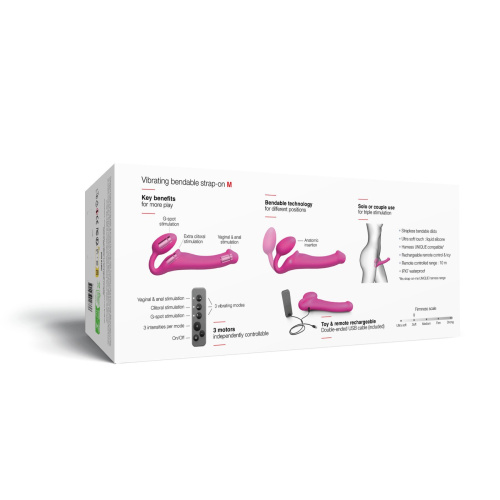 Безремневой страпон с вибрацией Strap-On-Me Vibrating Fuchsia M