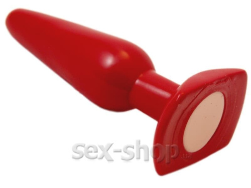 Doc Johnson Butt Plug Smooth Classic - Анальная пробка тонкая средняя, 12х3,5 см (красный)