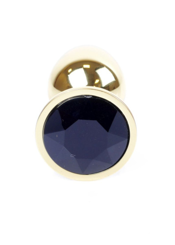 Металлическая анальная пробка с кристаллом Boss Jewellery Gold PLUG