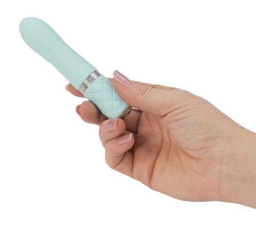 Pillow Talk Flirty Teal - Роскошный вибратор с кристаллом Сваровски, 7х2.2 см
