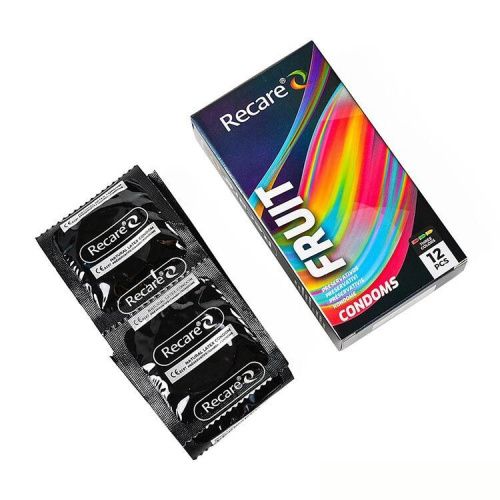 Holographic Recare Fruit Flavour Condoms 12 шт, аромати: м'ята, банан, полуниця - купити в Україні | Секс шоп SEX-SHOP.ua