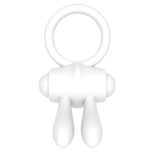 LoveToy Power Clit - Эрекционное кольцо с ушками, 2.5 см (белый)