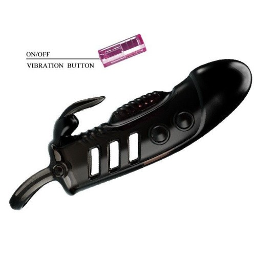 LyBaile Pretty Love Sloane Vibro Penis Sleeve - Насадка на член, +2.5 см (чёрная)