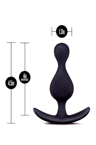 Anal Adventures Platinum Wave Plug - Анальная пробка, 10,5 см (черный)