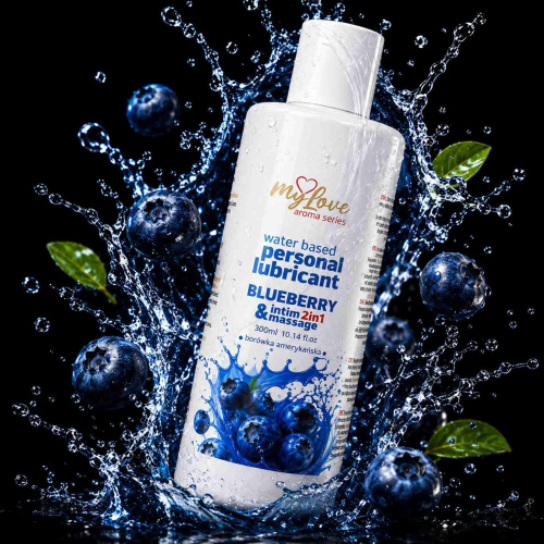 2в1 лубрикант и массажный гель - MyLove Aroma Series Intim&Massage Blueberry, 300 мл