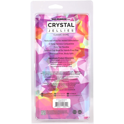 Дилдо Doc Johnson Crystal Jellies 6.5 Inch Rainbow, 16,5 см - купити в Україні | Секс шоп SEX-SHOP.ua