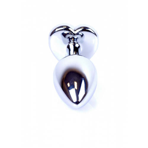 Boss Jewellery Silver  Heart PLUG Clear - Анальная пробка с кристаллом, 7х2.7 см (прозрачный)