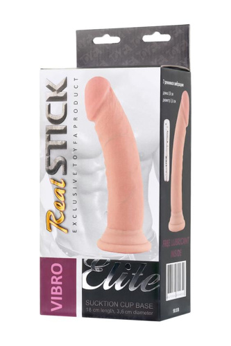 RealStick Elite Suction cup based vibrator - Вибратор, 20х3.6 см (телесный)