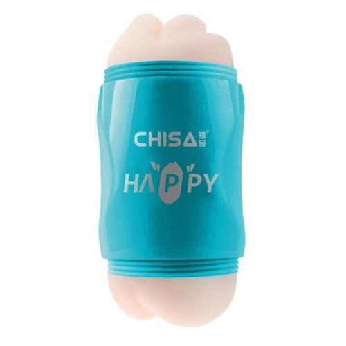 Chisa - Portable Happy Cup - Мастурбатор двосторонній вагина-ротик, 19х7.5 см - купити в Києві, Україні