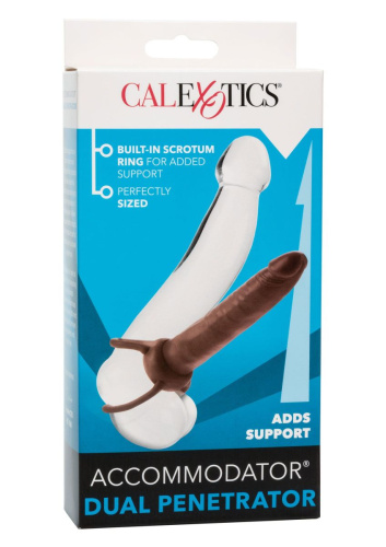 California Exotic Novelties Accommodator Penetrator System - Насадка для двойного проникновения, 15.5х3 см (коричневая)