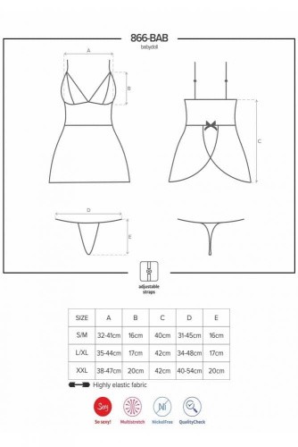 Комплект Obsessive 866-BAB-1 babydoll (XXL)