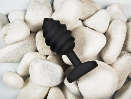 Gvibe Gplug Twist - Уникальная витая анальная пробка, 8.5х3.9 см (черный)