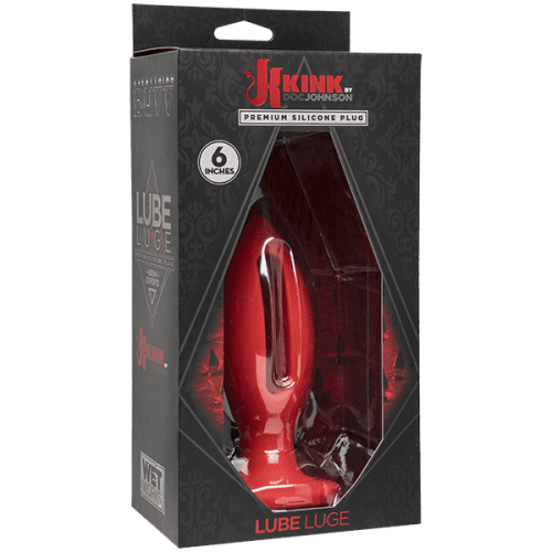Doc Johnson Kink Lube Luge Premium Silicone Plug 6" - силиконовая анальная пробка, 14х5 см (красный)
