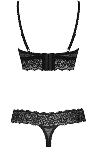 Obsessive 852-SET-1 set - комплект эротического белья с кружевом, S/M (чёрный)