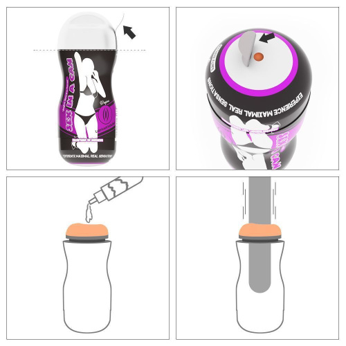 LoveToy Sex In A Can Vagina Stamina Tunnel - Мастурбатор вагина, 16,5 см (телесный)