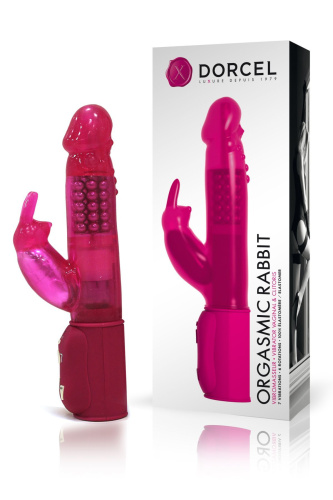 Dorcel Orgasmic Rabbit Gold - вібратор-кролик з масажем перлинками, 25х3.8 см (рожевий) - купити в Києві, Україні