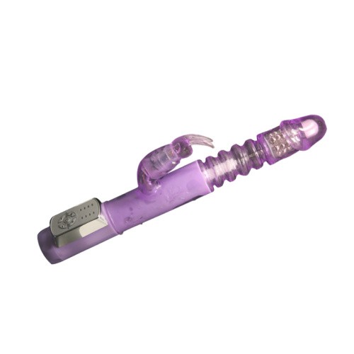 Deluxe Dream Lover Vibrator Purple With Bunny - вибратор кролик с вращением, толчками и вибрацией, 26х3 см
