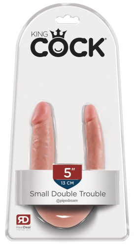 Двойной фаллоимитатор Cock Double Trouble S, 33,5х2,8 см