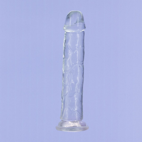 Прозрачный фаллоимитатор на присоске Crystal ADDICTION Vertical Dong 9″, 22,8 см ++ вибропуля в подарок