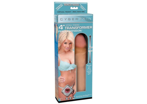Topco Sales CyberSkin 4 Xtra Thick Transformer Penis Extension - Насадка для увеличения члена,  +10 см (телесный)