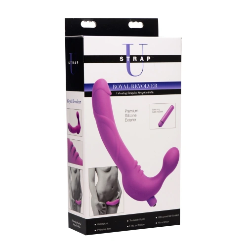 Royal Revolver Vibrating Strapless Silicone Strap On Dildo - Безремневой страпон с вибрацией, 24.7х3.8 см