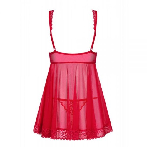 Obsessive Rougebelle babydoll - соблазнительный бэби долл, S/M (красный)