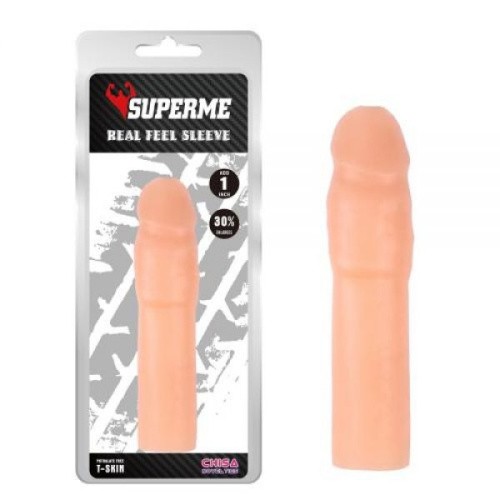 SuperMe Real Feel Sleeve насадка для збільшення члена +2.5 см - купити в Києві, Україні