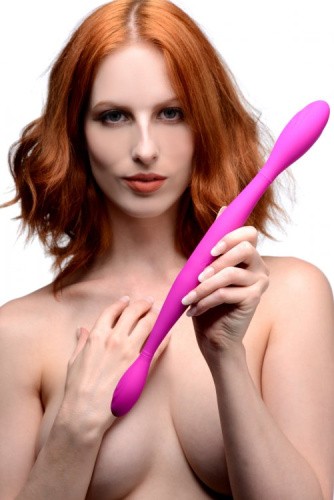 Xr Brands Inmi Double Thump 7x Rechargeable Silicone Double Dildo - двойной гибкий вибратор, 37х3,8 см