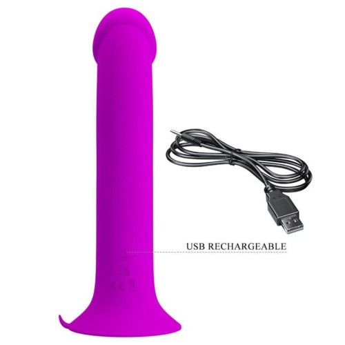 Pretty Love - Murray Dildo with Vibration - Фалоімітатор з вібрацією, 19х3.8 см (рожевий) - купити в Києві, Україні