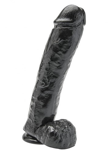 Get Real Dildo 11 inch with Balls - Большой фаллоимитатор, 22.5х6.5 см (черный)