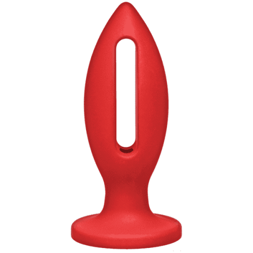 Doc Johnson Kink Lube Luge Premium Silicone Plug 4" - силиконовая анальная пробка, 9х3,81 см (красный)
