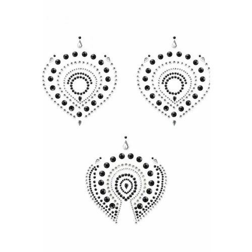 Bijoux Indiscrets Flamboyant - украшения для груди и бикини со стразами, (черный)