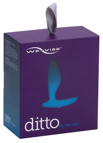 We-Vibe Ditto + Лубрикант 50 мл - смарт-пробка с дистанционным управлением, 8.8х3,1 см (синий)
