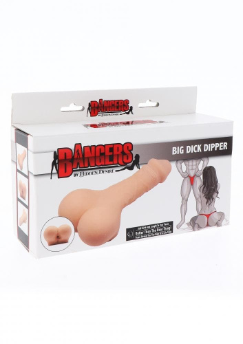 Bangers Big Dick Dipper - Мастурбатор-анус в форме пениса, 23х4 см (телесный)