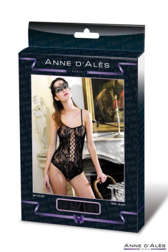 Anne De Ales BAROQUE боди сетка с вырезом в зоне бикини, XL (чёрный)