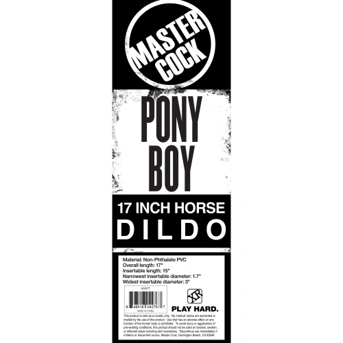 MC Pony Boy 17'' Horse Dildo - огромный фаллоимитатор, 43.18х7.62 см (чёрный)