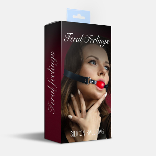 Кляп шарик Feral Feelings Silicon Ball Gag Black/Red