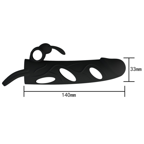 Pretty Love Vibrating Penis Sleeve Black 5,5 " - Насадка на пенис с вибрацией, 14 см (черный)
