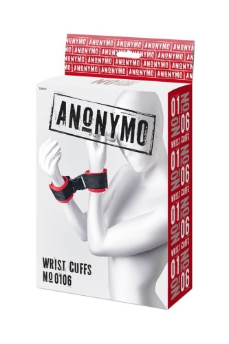 Anonymo Handcuffs Velour - мягкие наручники, (красные)