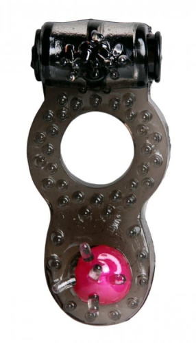 Trinity Vibes Double Dipper Vibrating Cock Ring - виброкольцо, 5х1.9 см (черный)