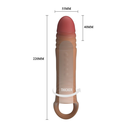 Подовжуюча вібронасадка на член Pretty Love Penis Sleeve, +4 см - купити в Україні | Секс шоп SEX-SHOP.ua