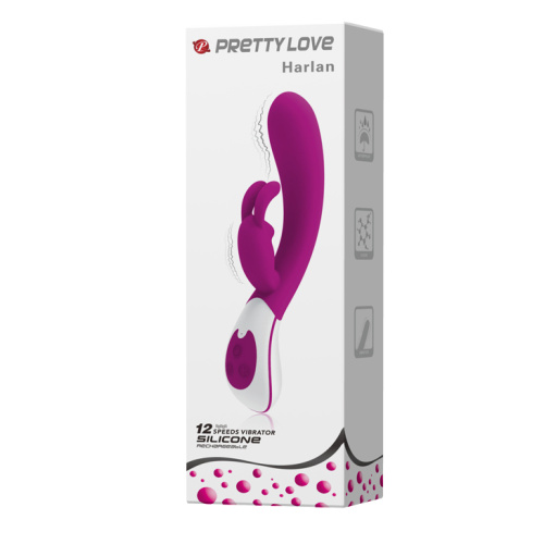 Pretty Love Harlan Vibrator Purple - Вибратор с кокетливыми ушками, 21.5х3.5 см (фиолетовый)